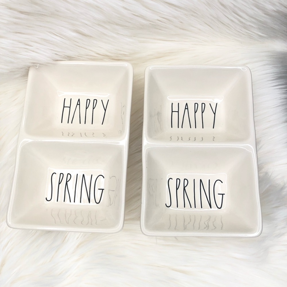 Rae Dunn HAPPY SPRING snack/sauce tray